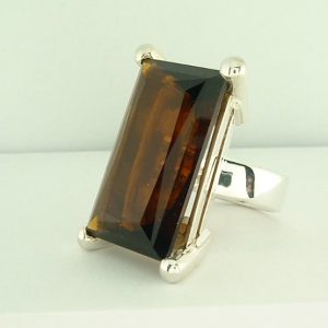 Sterling Silver Faux Smoky Quartz Ring -50