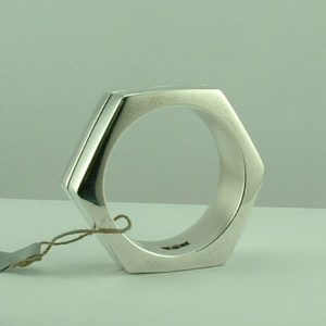Sterling silver hexagonal Ring by Pistachio-695