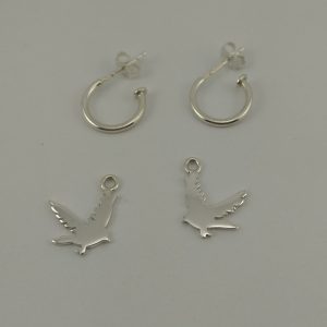 Sterling Silver Greybird Hoop Earrings -823