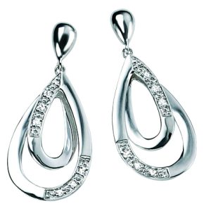 9ct White Gold Diamond Earrings-948