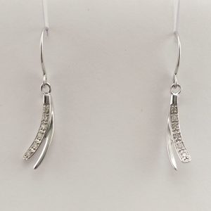 9ct White Gold Diamond Earrings-848