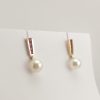 9ct Yellow Gold Ruby and Cultured Pearl Earrings -861