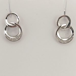 9ct White Gold Diamond Earrings -0