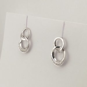 9ct White Gold Diamond Earrings -897