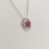 9ct White Gold Ruby and Diamond Pendant on Chain-927