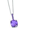 9ct White Gold Amethyst Pendant and Chain -1038