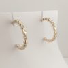 9ct Yellow Gold Diamond set Hoop Earrings-0