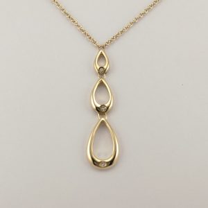 9ct Yellow Gold Diamond Y Necklet-0