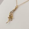 9ct Red White and Yellow Gold Diamond set Flower Pendant-1071