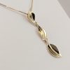 9ct Yellow Gold Triple Leaf Pendant and Chain-1087