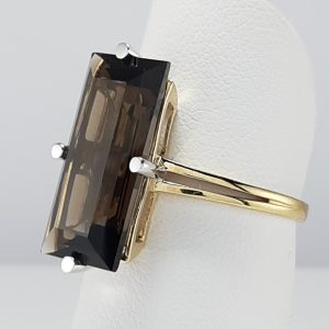 9ct Yellow Gold Smoky Quartz Ring -1224