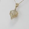 9ct Yellow Gold Heart Shaped Pendant and Chain-1298