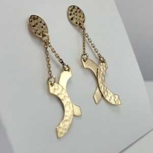 9ct Yellow Gold Handmade Drop Style Earrings-1337