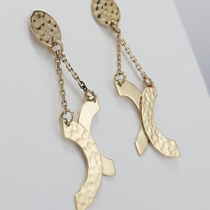 9ct Yellow Gold Handmade Drop Style Earrings-1339