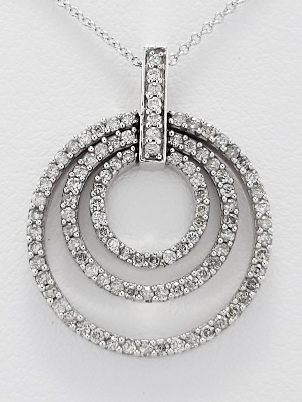 9ct White Gold Diamond Pendant and Chain-1412