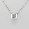 18ct White Gold Diamond Pendant and chain-1387