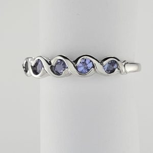 9ct White Gold Tanzanite 5 Stone Ring-1266