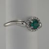 9ct White Gold Emerald and Diamond Oval Cluster Ring -1247