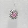 9ct White Gold Pink Sapphire and Diamond Cluster Earrings-1462