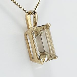 9ct Yellow Gold Lemon Quartz Pendant and Chain-1473